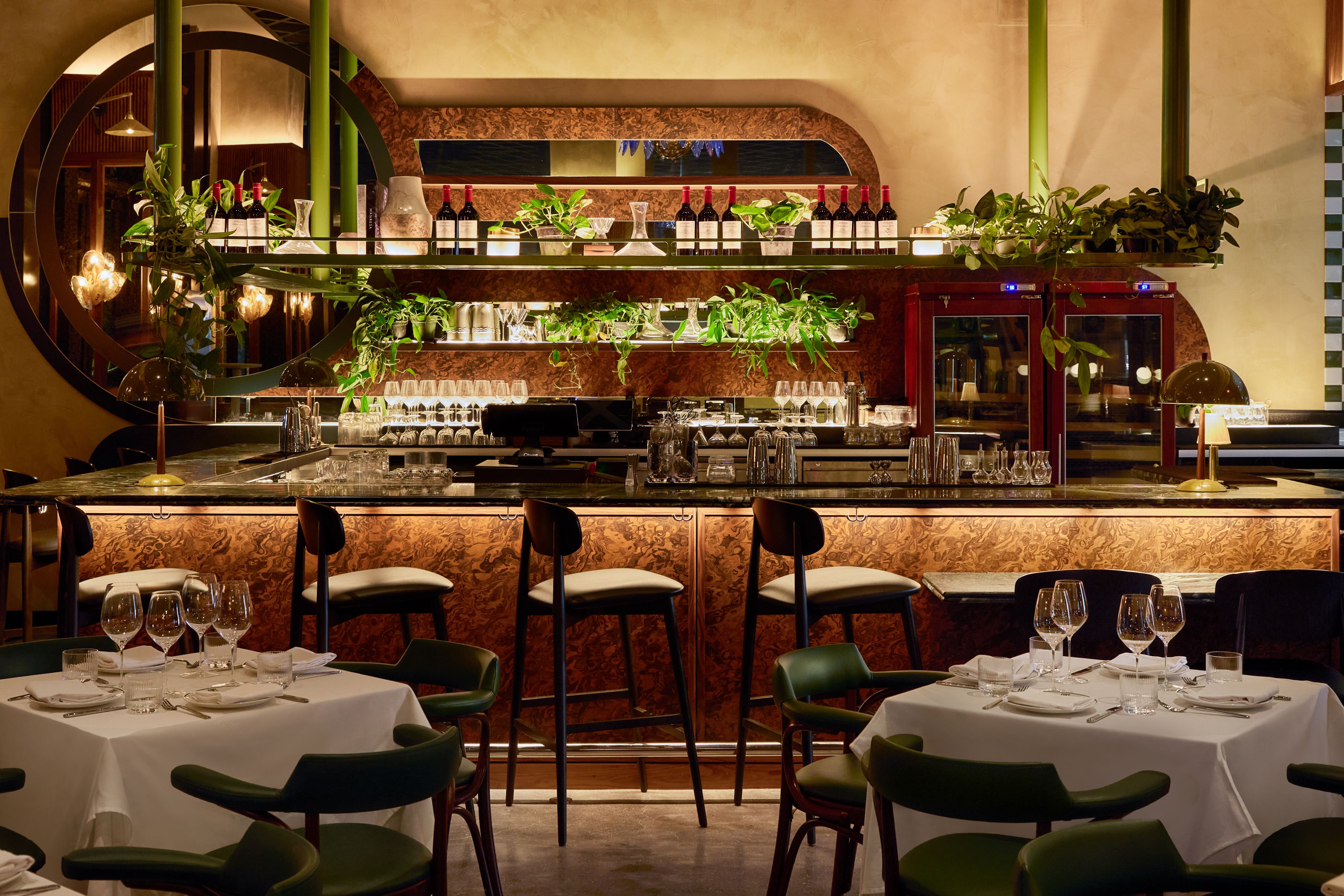 Upscale restaurant interior